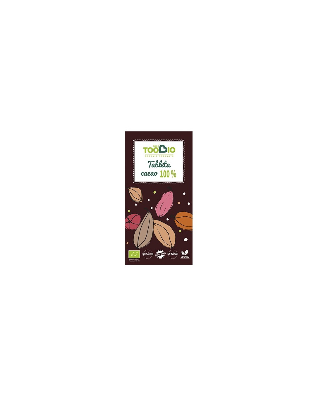 CHOCOLATE 100% CACAO TOOBIO SIN GLUTEN VEGANO