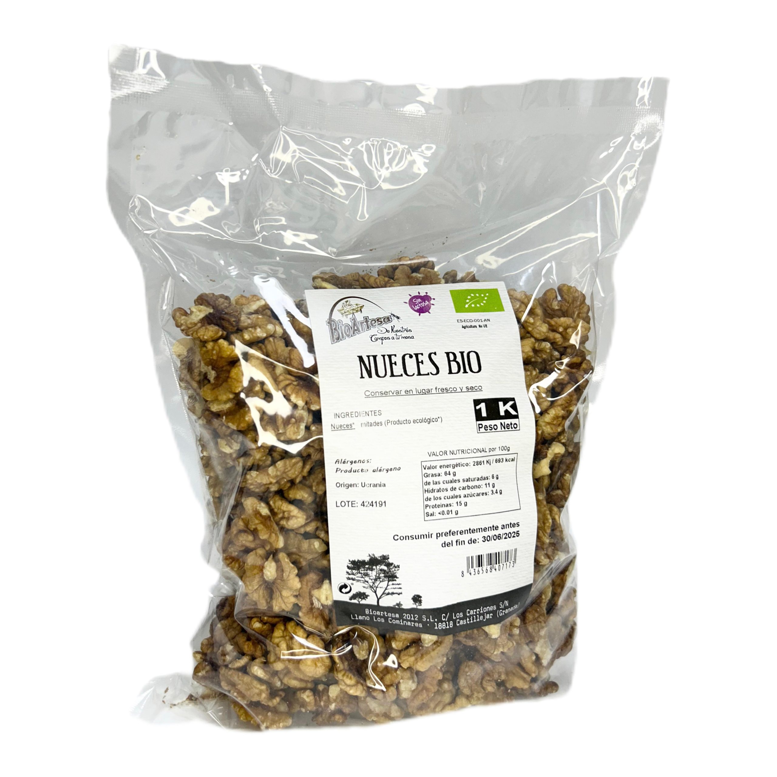 NUECES BIO MITADES 1KG BIOARTESA