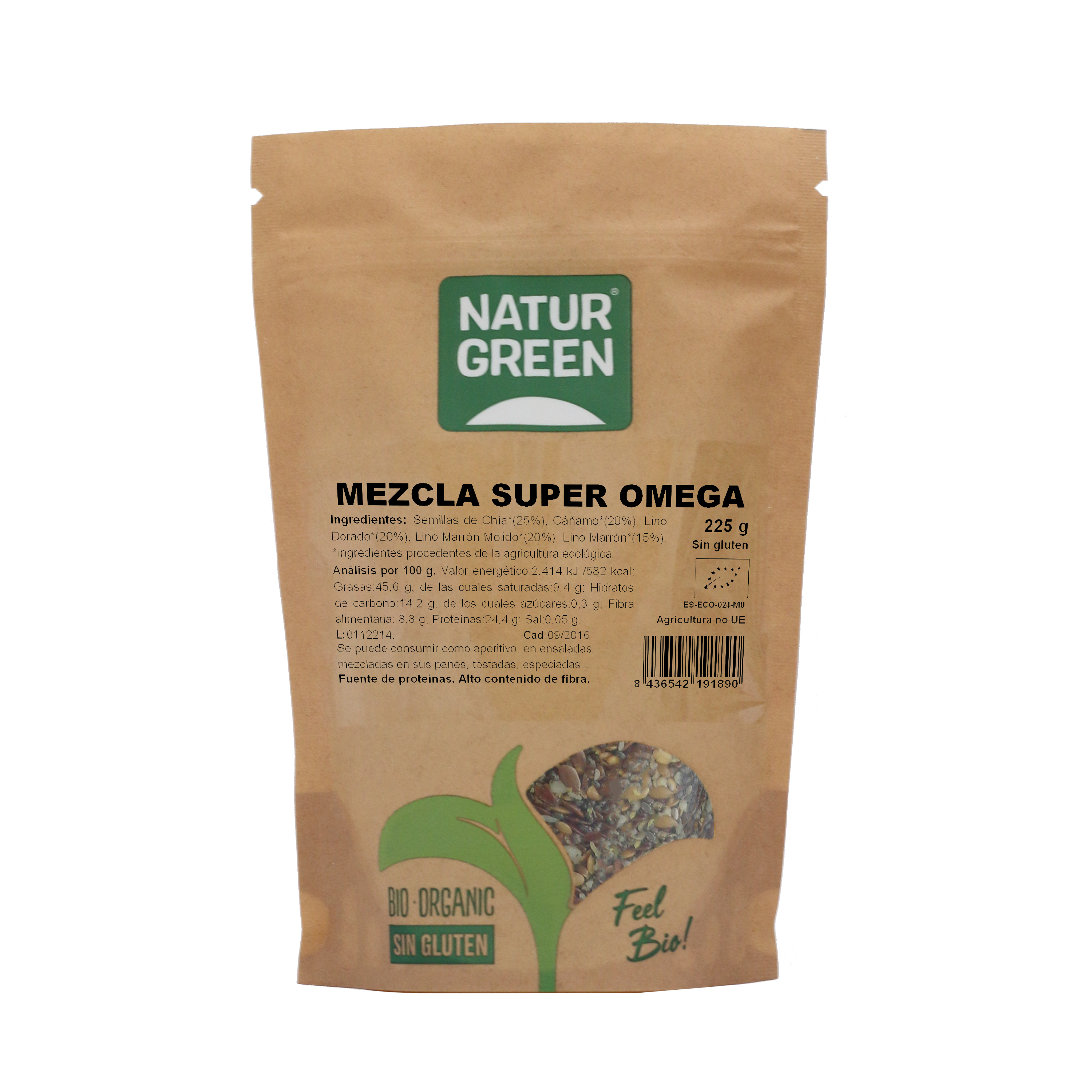 MEZCLA SUPER OMEGA 225GR. NATUR GREEN