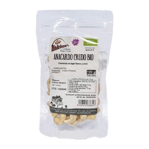 ANACARDOS CRUDOS. 100 GR,. BIOARTESA